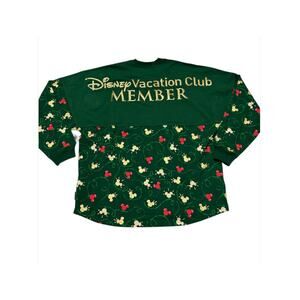 NWOT Disney Parks DVC Disney Vacation Club Christmas Light Gold Spirit Jersey M